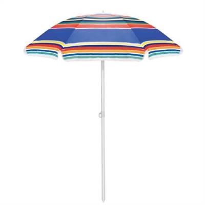 Picnic Time 812-00-996-000-0 Portable Beach Umbrella - Multi-color Stripe   